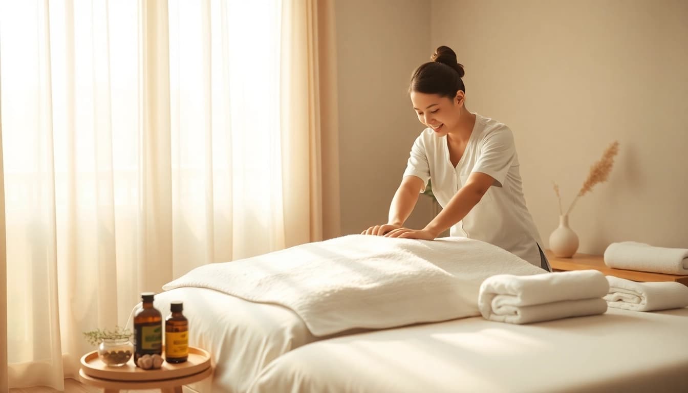출장마사지 in a calming therapy setting showcasing a professional massage.