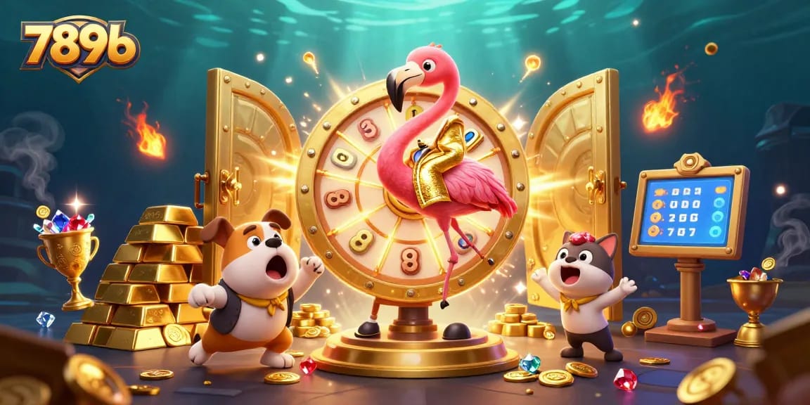 Engage with 789b's exciting prize wheel as our game show host and bulldog contestant create thrilling casino moments.