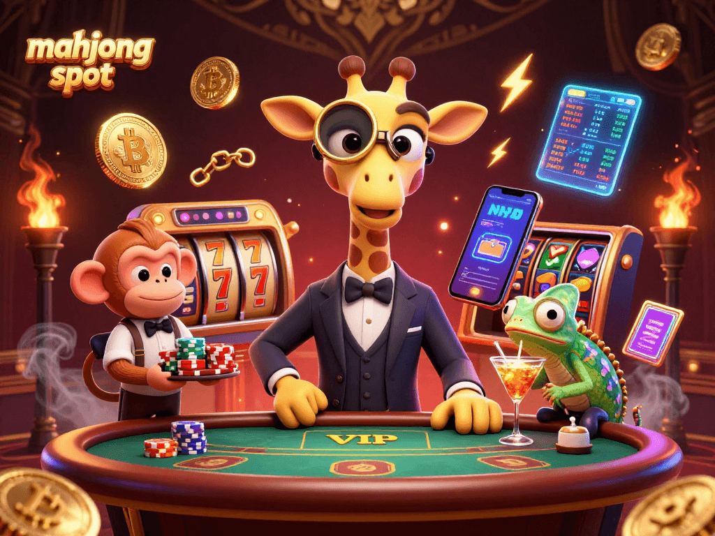 Menangkan jackpot di mahjong slot dengan suasana kasino yang megah dan penuh warna.
