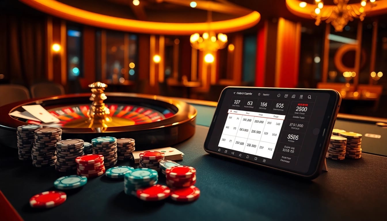Experience the thrill of gaming at j88 com with vibrant casino visuals including poker chips and roulette.