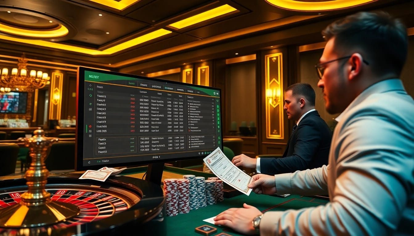 Engage in thrilling betting action with link alternatif sbobet showcased in a luxurious casino environment.