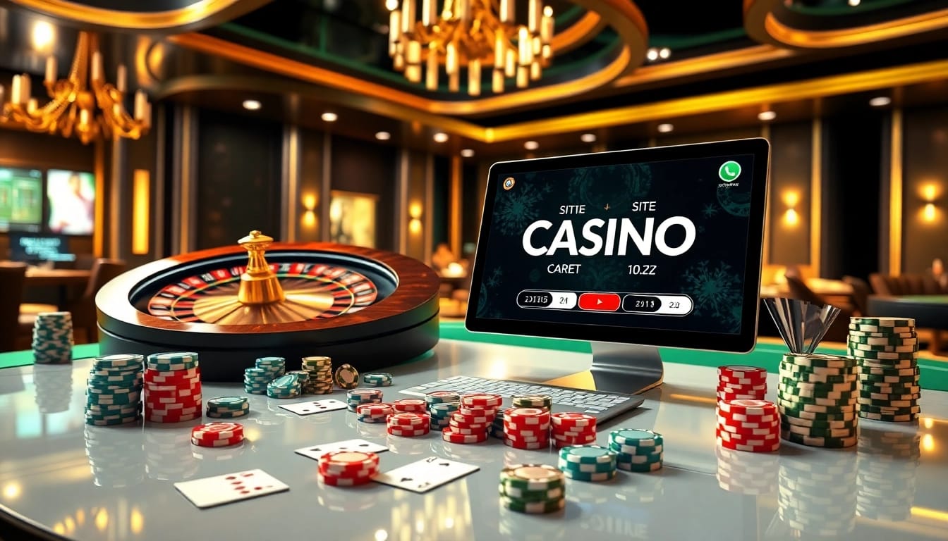 Découvrez l'excitation d'un site de casino en ligne avec des visuels de jeu luxueux et des scénarios gagnants.