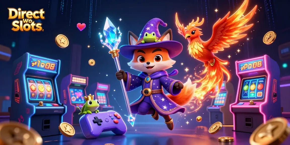Spin exciting Direct Web Slots with mystical characters and vibrant game elements, capturing the thrill of gaming.