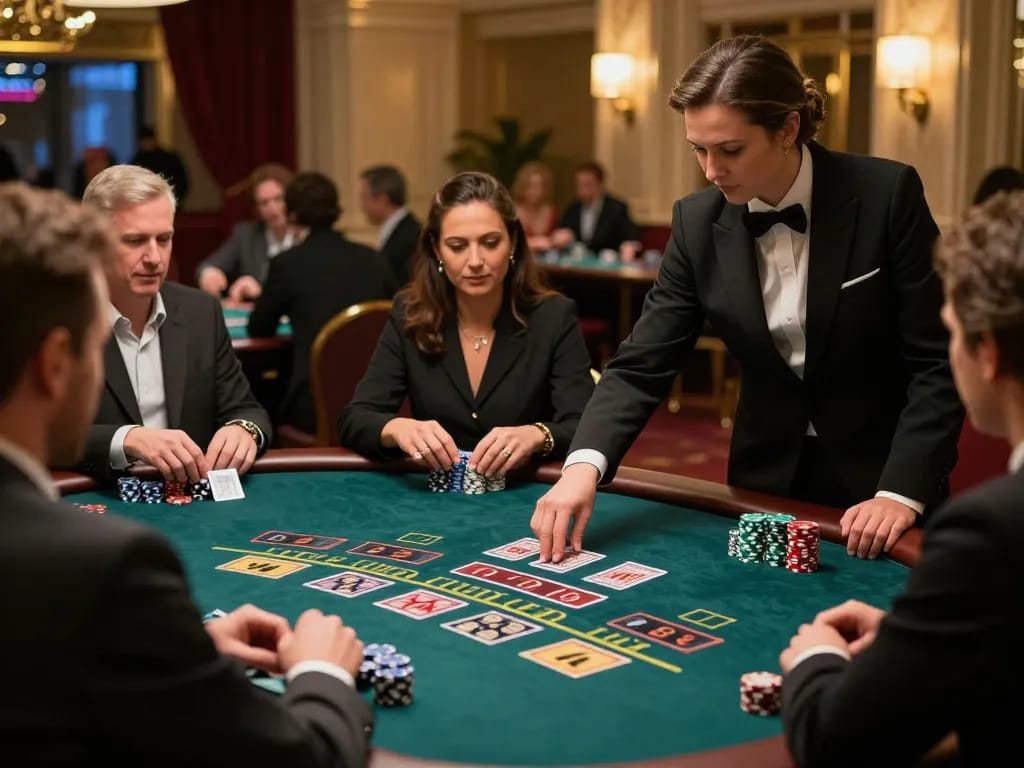 Players engaging in strategic gameplay at migliori casino online europei live blackjack table, capturing the excitement.