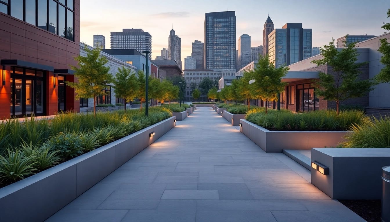 Revitalizing the North Main Makeover with modern architecture and lush landscaping.