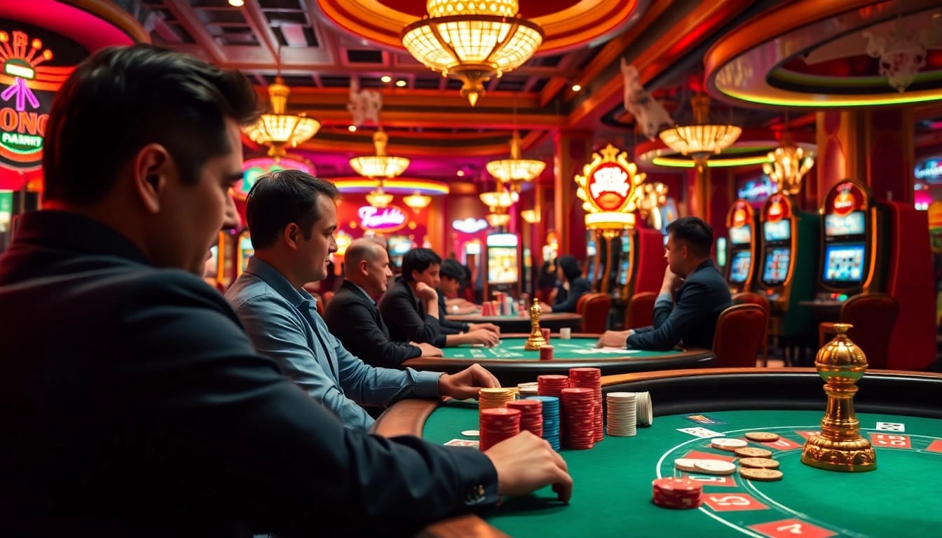 Engaging scene at reddit csgo gambling sites showcasing players actively participating in a vibrant casino.