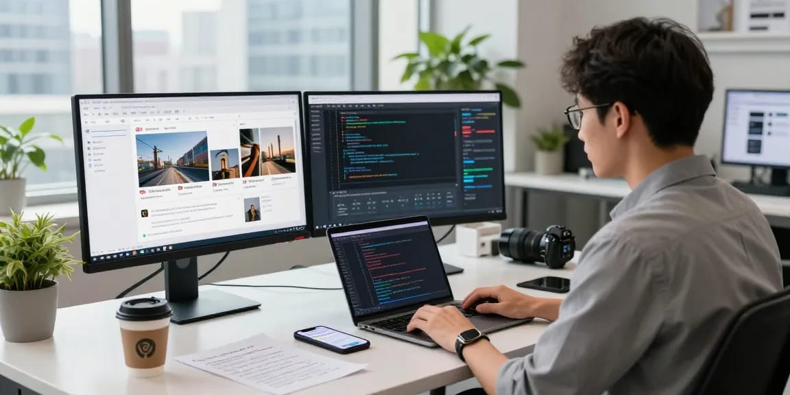 Detect AI image with an advanced moderation dashboard in a professional workspace.