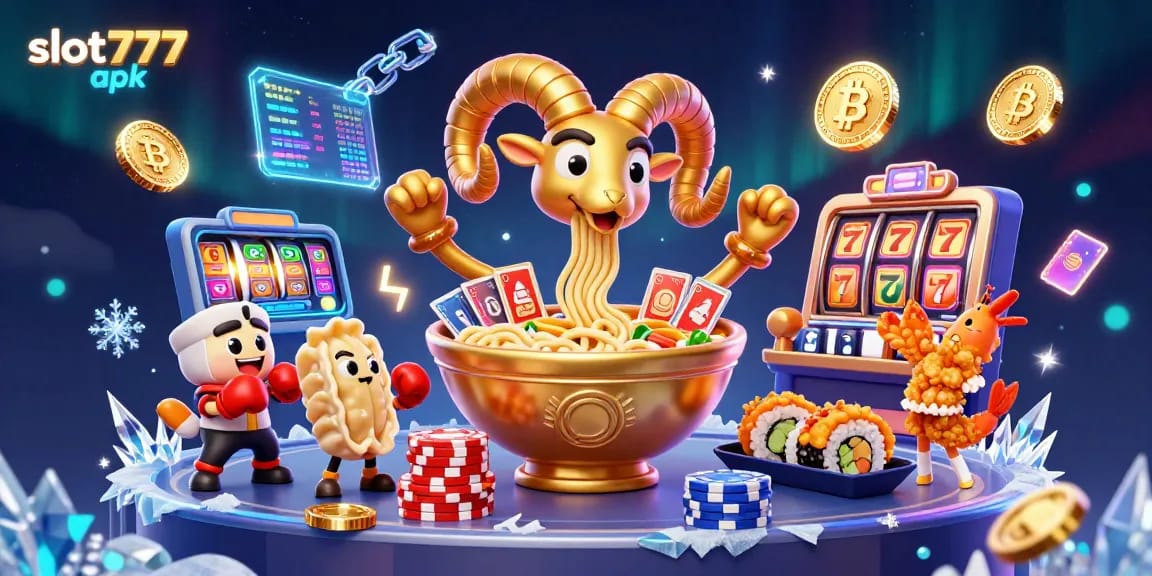 Spin and win with slot777 apk in this vibrant cartoon casino illustration featuring fun characters and dynamic elements.