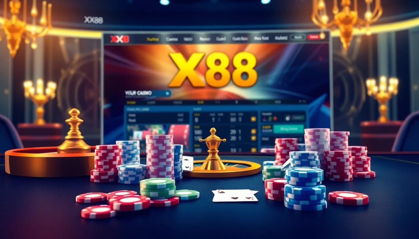 Engage in thrilling games at XX88.nl with vibrant casino tables and luxurious decor.