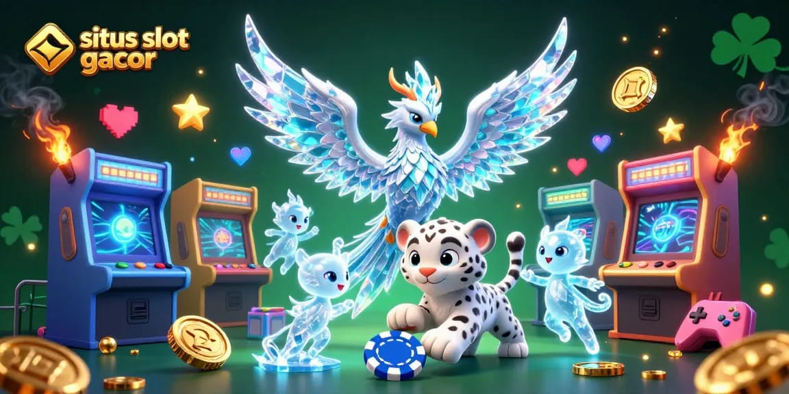 Situs slot gacor menampilkan pemandangan menyenangkan dengan karakter lucu dan mesin permainan yang memikat.