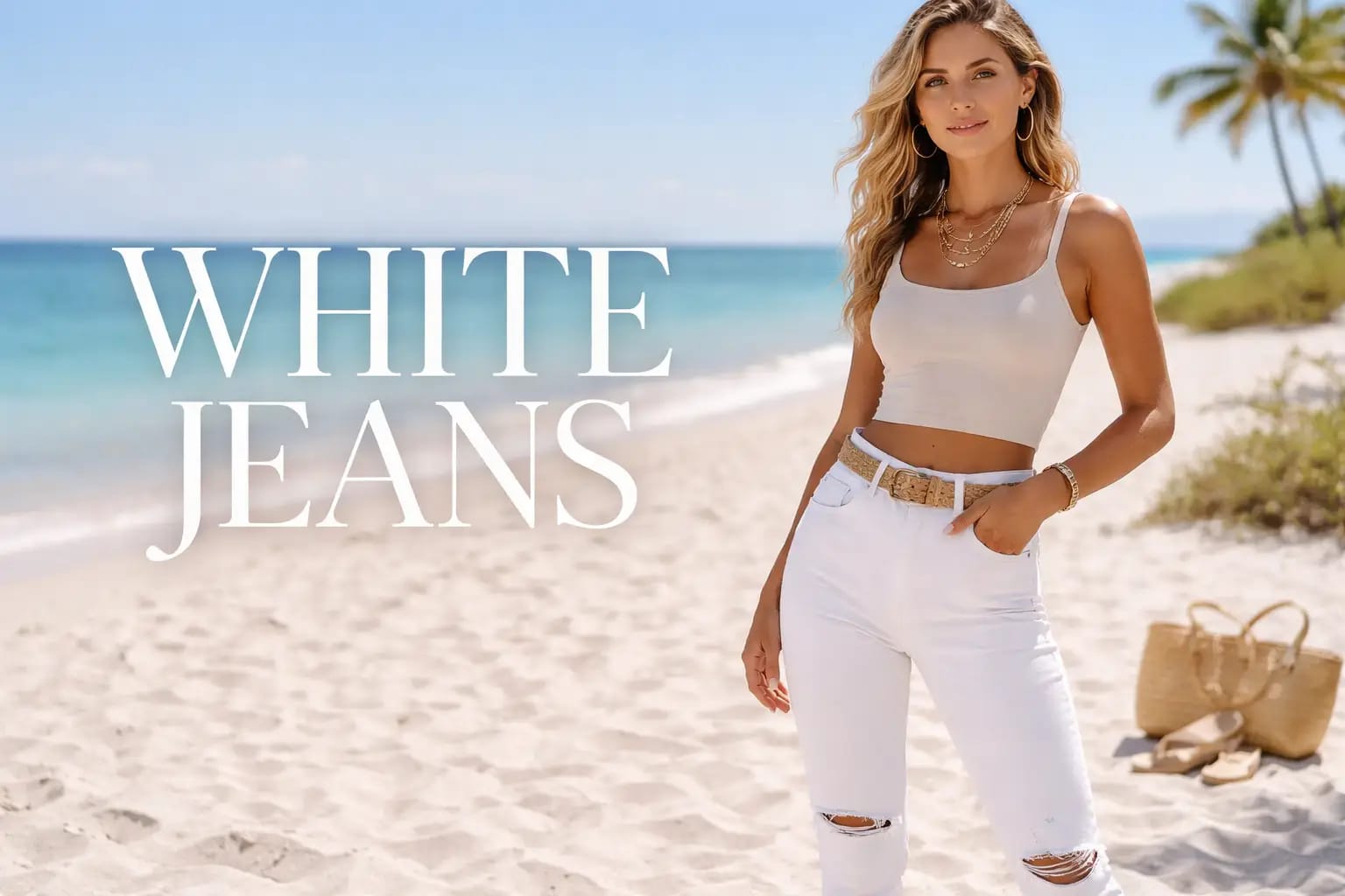 white jeans