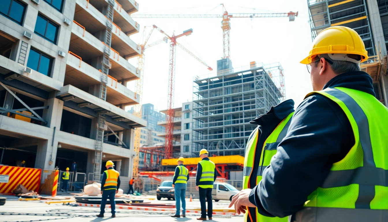 Highlighting a New York City Commercial General Contractor managing construction activities on-site.