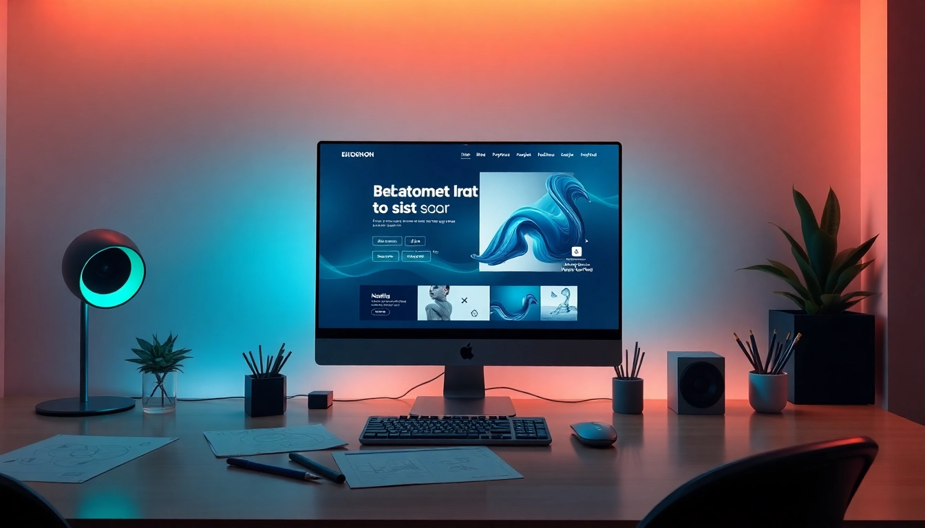 Hüsig Webdesign Marketing präsentiert kreative Webdesign-Lösungen in einem modernen Büro.