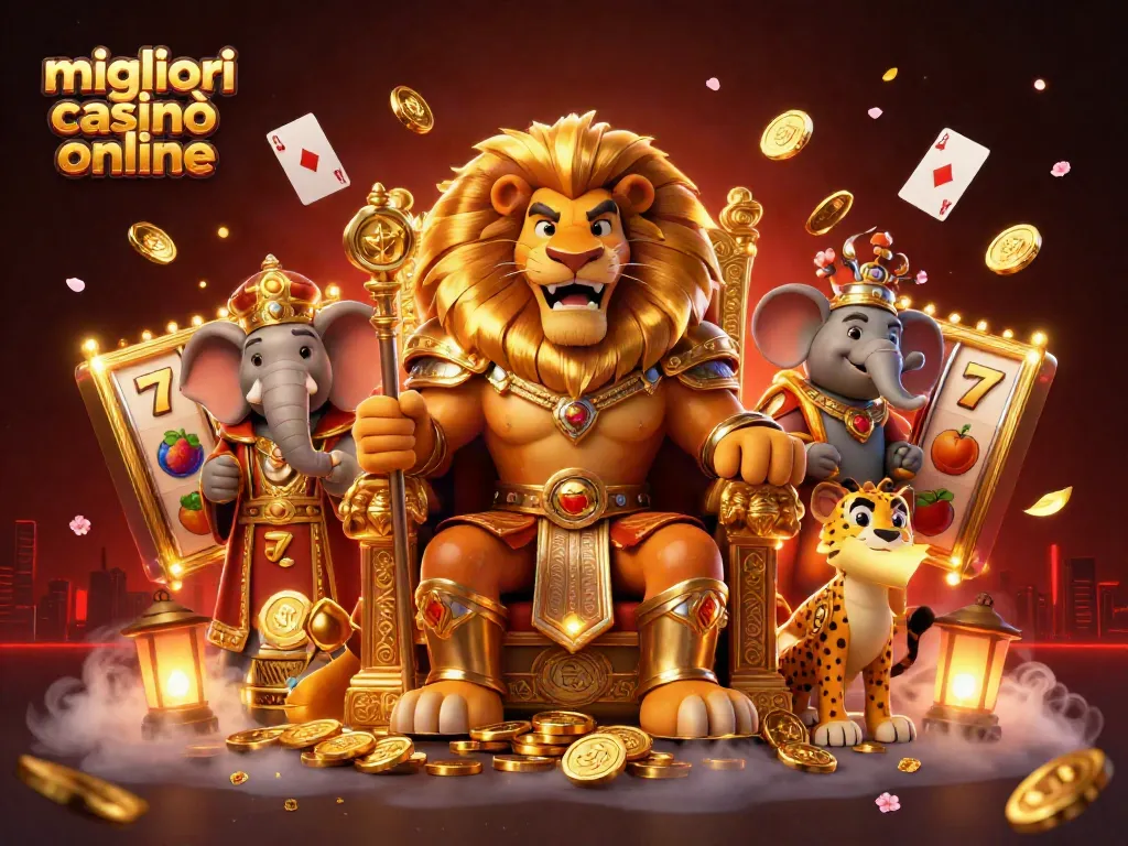 I migliori casinò online offrono slot e giochi d'azzardo emozionanti in un'illustrazione accattivante.