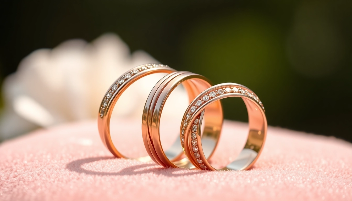 Admire the elegance of couple rings displayed on a soft velvet surface, highlighting their intricate designs.