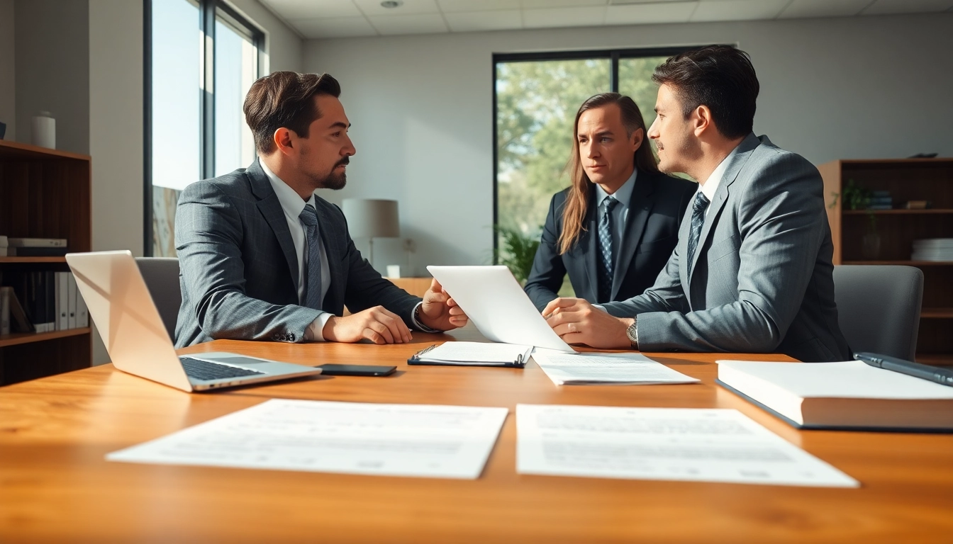 Clearwater truck accident attorney consulting with a client in a bright, professional office setting.