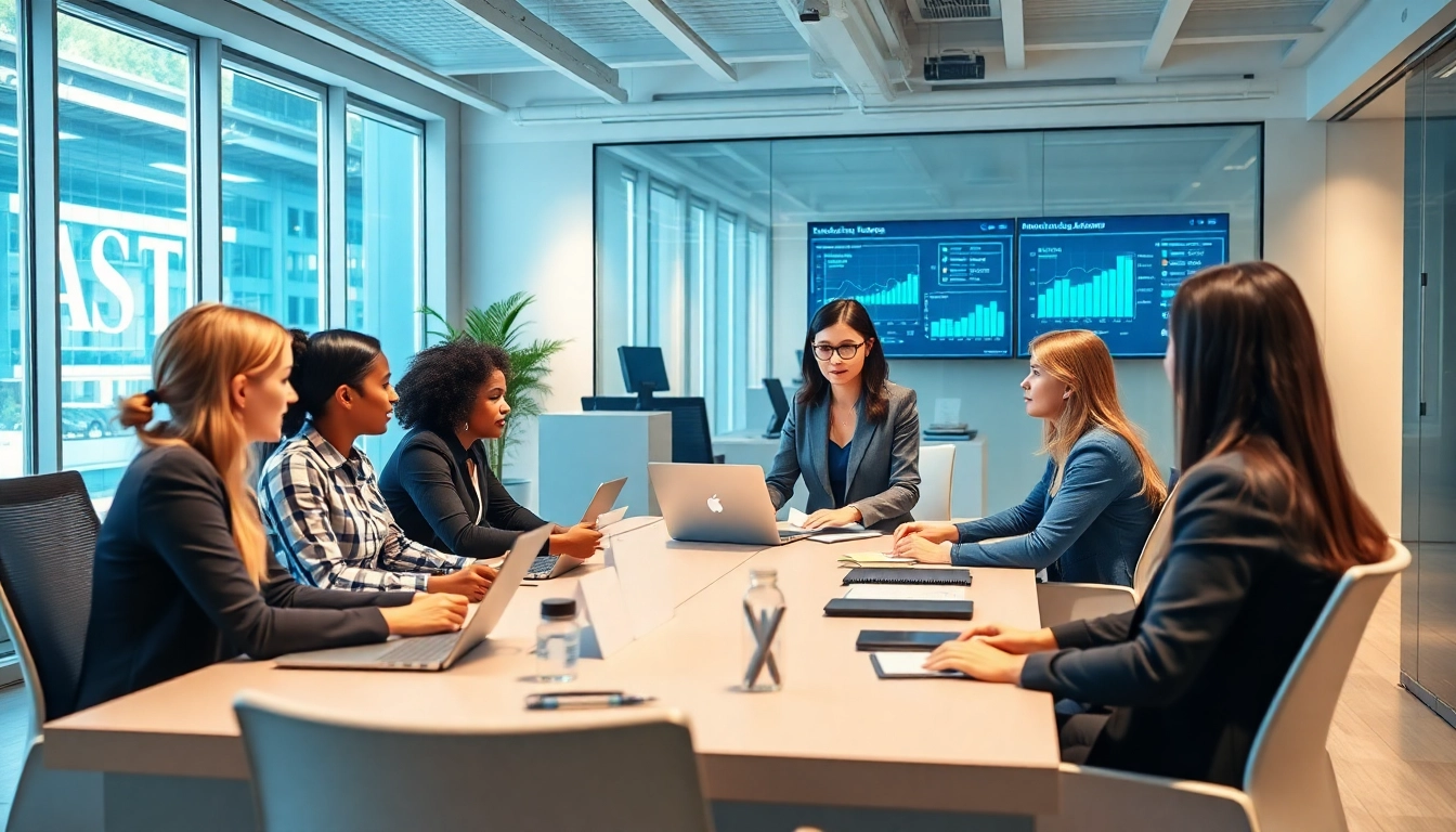 Engaging ai assistant for enterprise teams facilitating collaboration in a modern office.