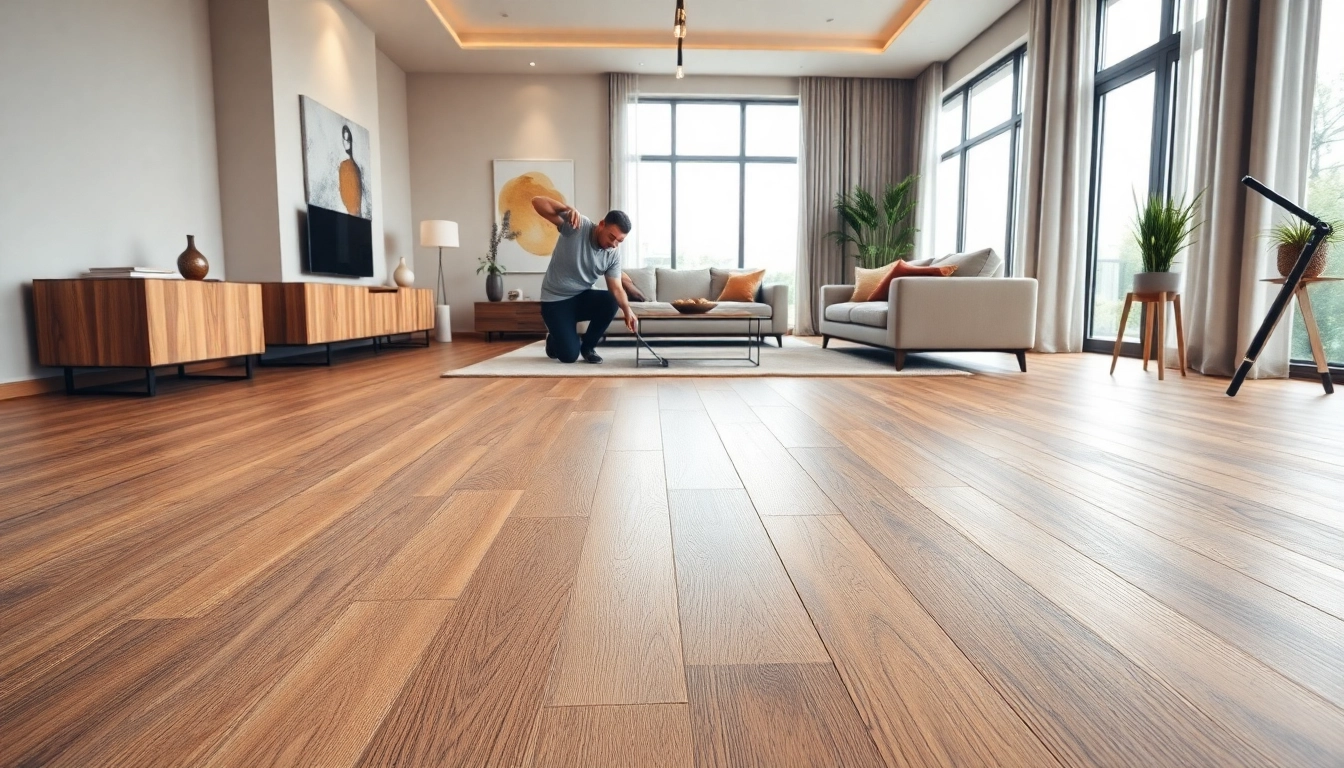 Install luxury vinyl flooring in a modern living room showcasing style and warmth.