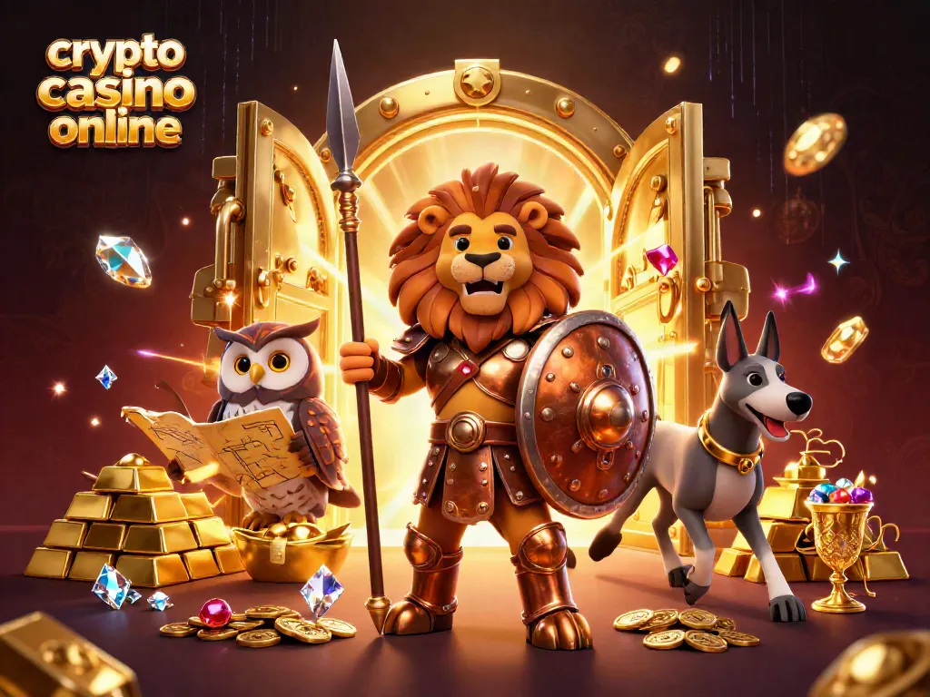 Gioca nel nostro crypto casino online e scopri tesori d'oro in un'illustrazione accattivante.