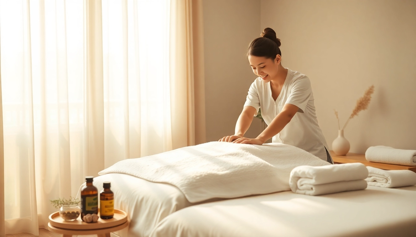 출장마사지 in a calming therapy setting showcasing a professional massage.