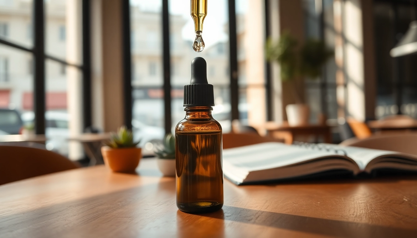 Appliquer le CBD Madrid dans un environnement de café relaxant à Madrid avec des éléments apaisants.