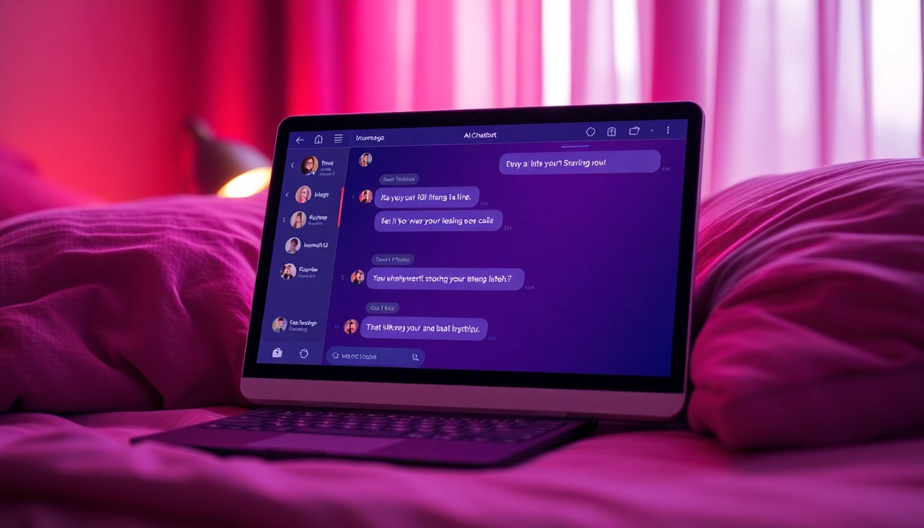 Engaging 'sex ai chat' conversation on a digital device in a cozy setting.
