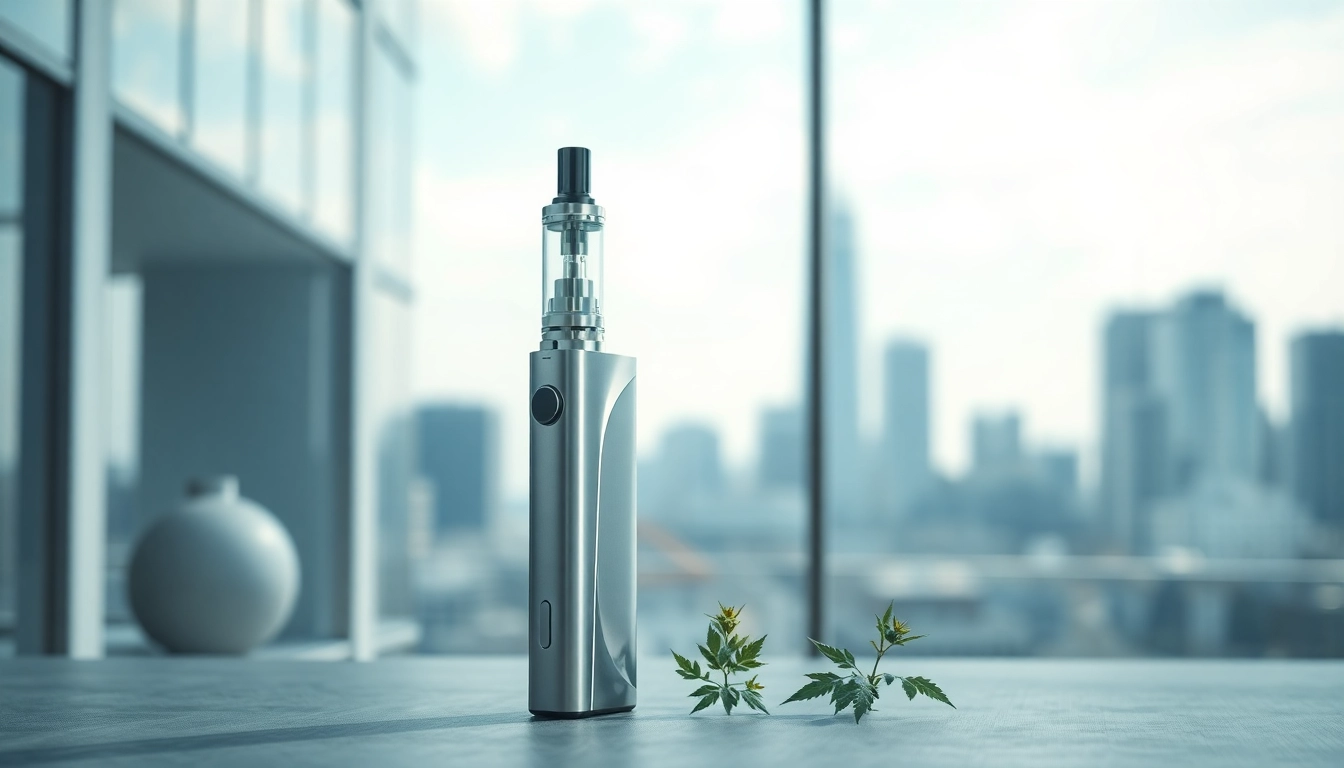 Engaging elfbar vaping device showcased amidst a sleek urban backdrop.