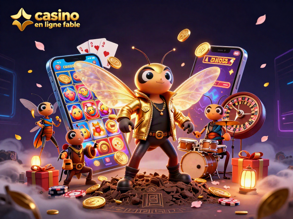 Jouez sur un casino en ligne fiable et découvrez des gains excitants avec cette illustration dynamique.
