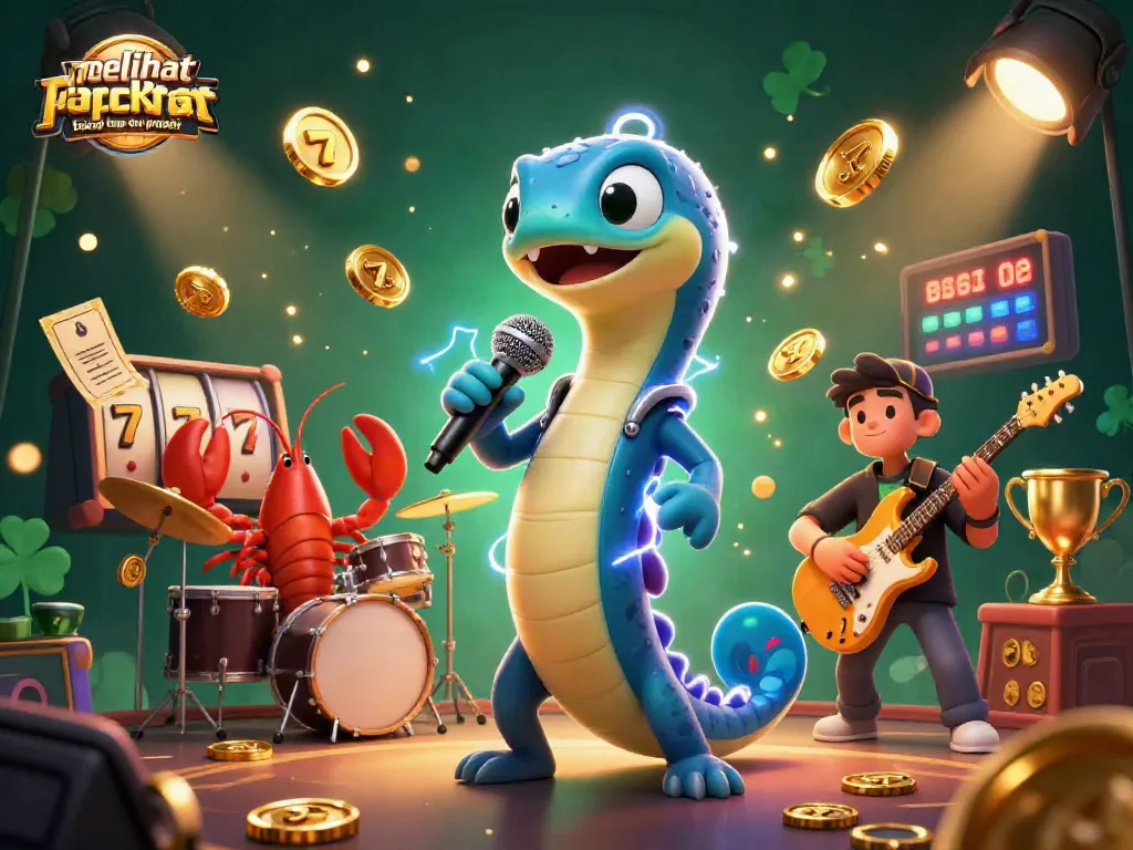 Melihat perbedaan jackpot tetap dan progresif dalam ilustrasi kasino bawah laut yang penuh warna dan detail
