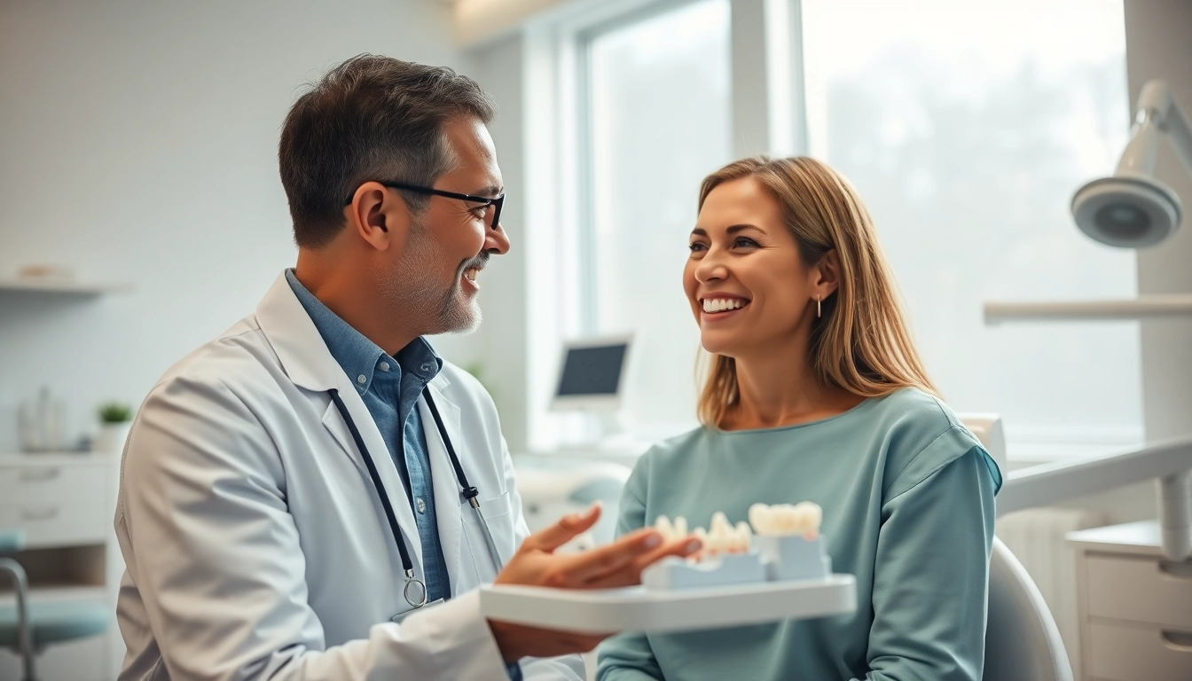 Orthodontics Edmonton consultation with an expert in a bright dental clinic.