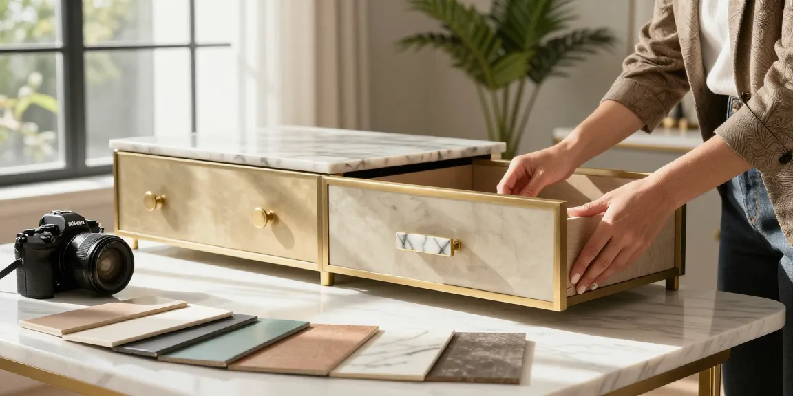 High-end handles showcased on elegant cabinetry, highlighting luxury design elements in a stylish interior.