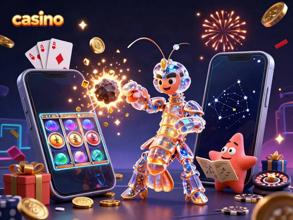 Experience thrilling casino adventures with vibrant 3D characters and dynamic game elements in a rich, explosive scene.