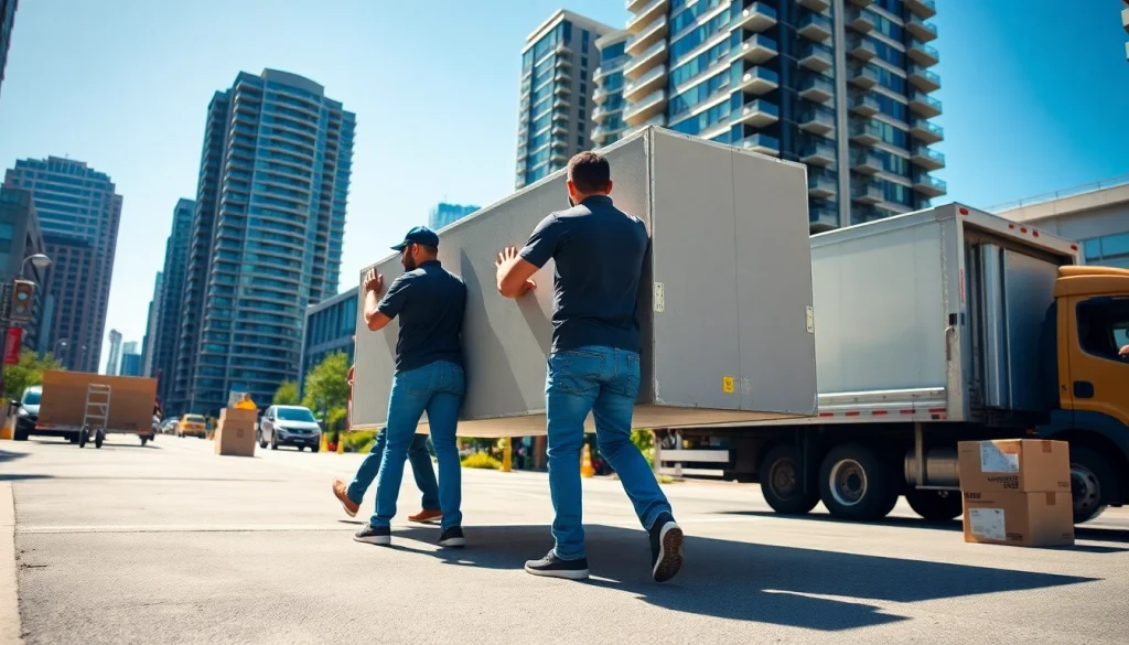 Best Toronto Movers expertly assist with large furniture during a busy city move.