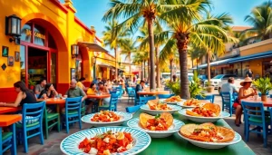 Enjoying delicious meals at vibrant restaurants where to eat in downtown Cabo.