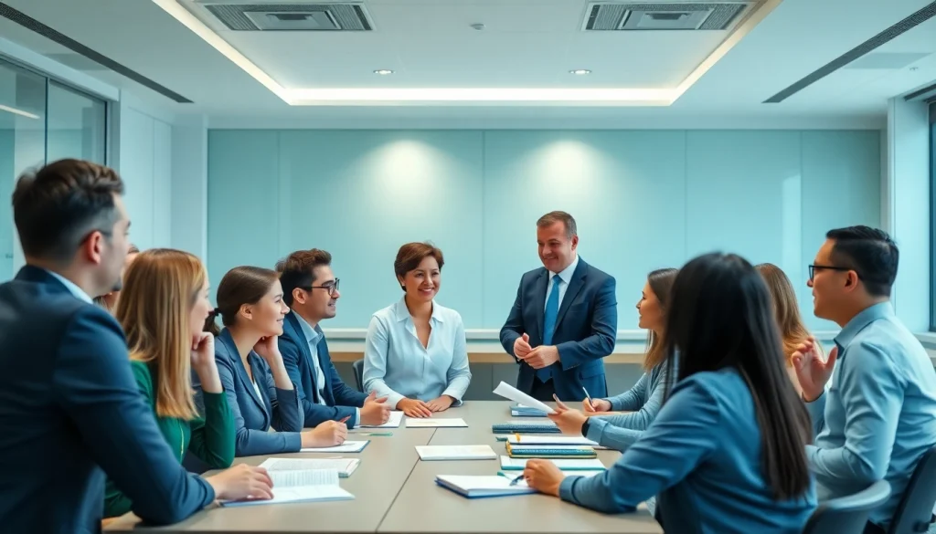 Enhance your skills with effective Front desk training featuring diverse participants in an interactive setting.