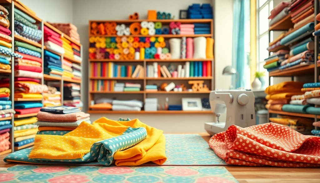 Creëer unieke kledingstukken met stoffenwinkel vol kleurrijke stoffen en fournituren.