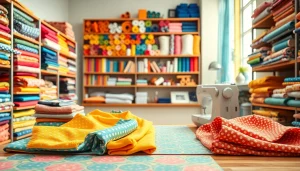 Creëer unieke kledingstukken met stoffenwinkel vol kleurrijke stoffen en fournituren.
