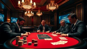 High-stakes poker at 98win3h.blog casino with intense gameplay and luxurious ambiance.