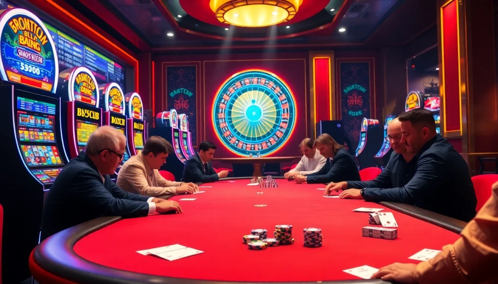 Experience the thrill of b52club with an exciting casino scene featuring poker and roulette.