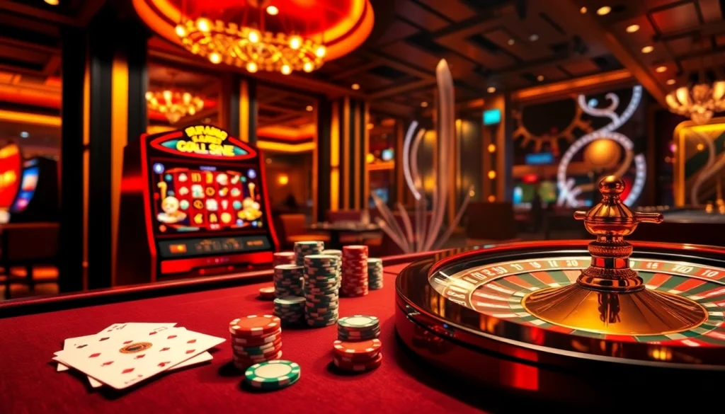 Experience the excitement of trang cá cược vua99 with vibrant casino tables and captivating gambling visuals.