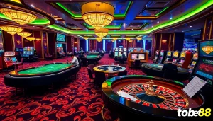 Experience the excitement at tobet88 casino with vibrant gaming tables and thrilling players.