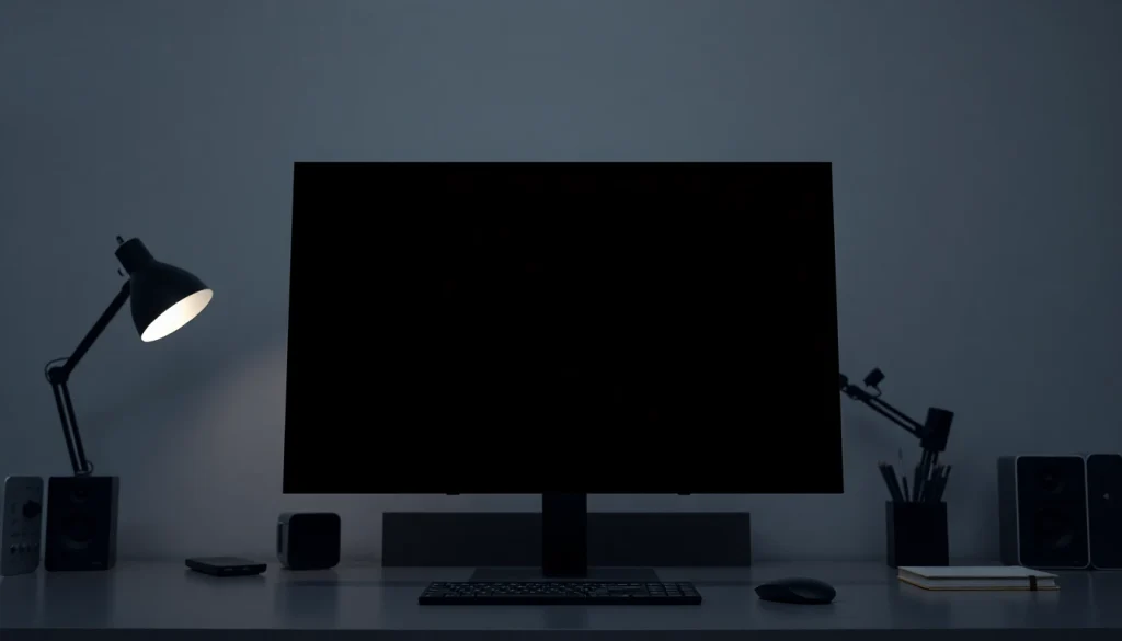 Black screen image on a sleek monitor for digital minimalism and focus.