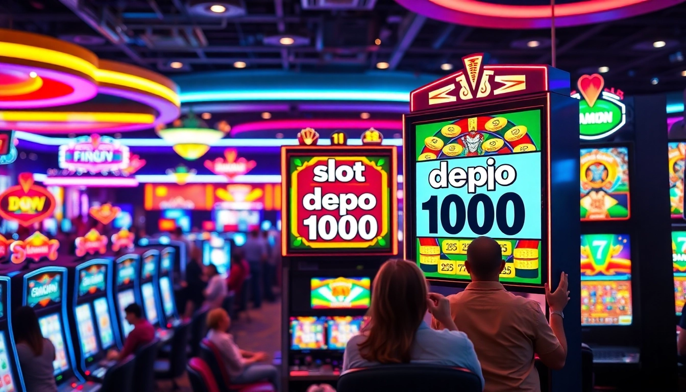 Menggoda para pemain dengan slot depo 1000 yang memikat dalam suasana kasino yang cerah.