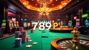 Experience the thrill of the casino with 789 P poker chips stacked at a vibrant table.
