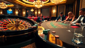 Số Đỏ 66 captivating casino scene with roulette wheel and poker chips amidst vibrant gameplay