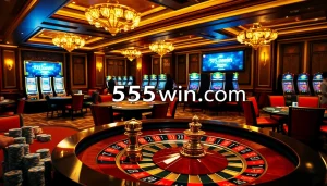 Experience thrilling gameplay at 555win com with vibrant casino tables and slot machines.