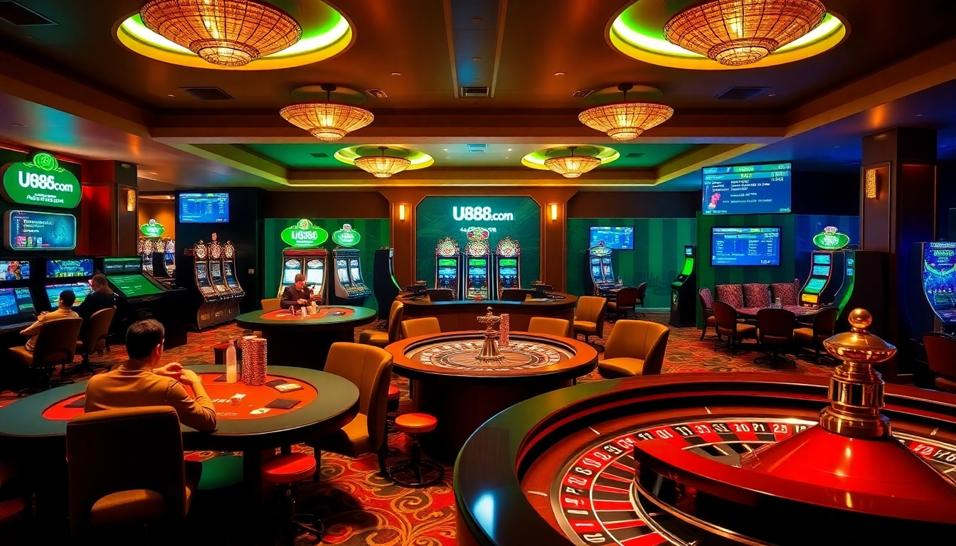 Experience the thrill of U888 com's online gaming with exciting poker tables and vibrant slot machines.