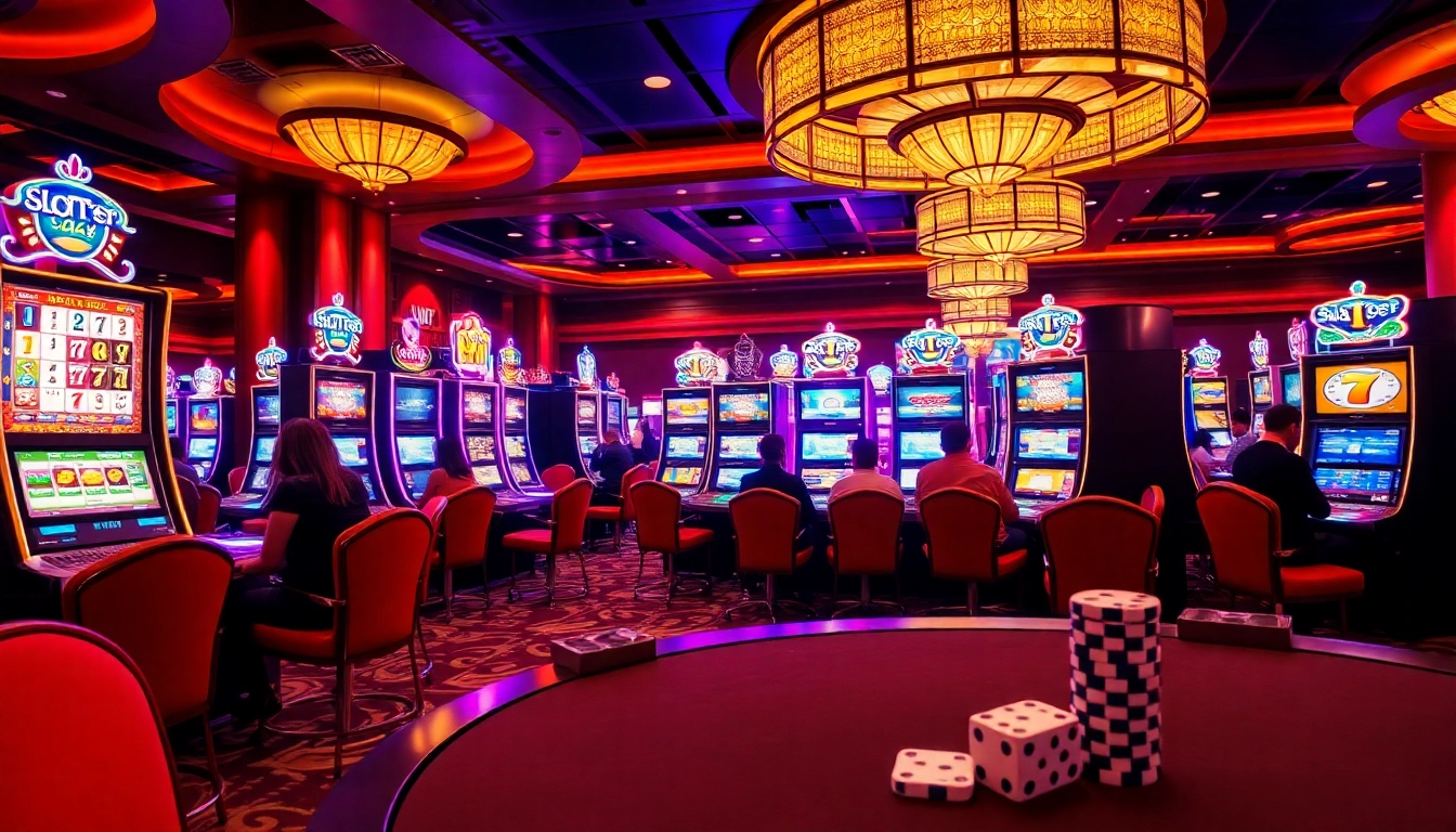 Experience excitement at the slot pragmatic play machines in a luxurious casino setting.