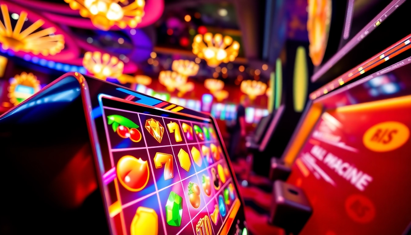 Menangkan pengalaman Slot77 di mesin slot ceria dengan simbol berwarna-warni dan pencahayaan yang menggembirakan.