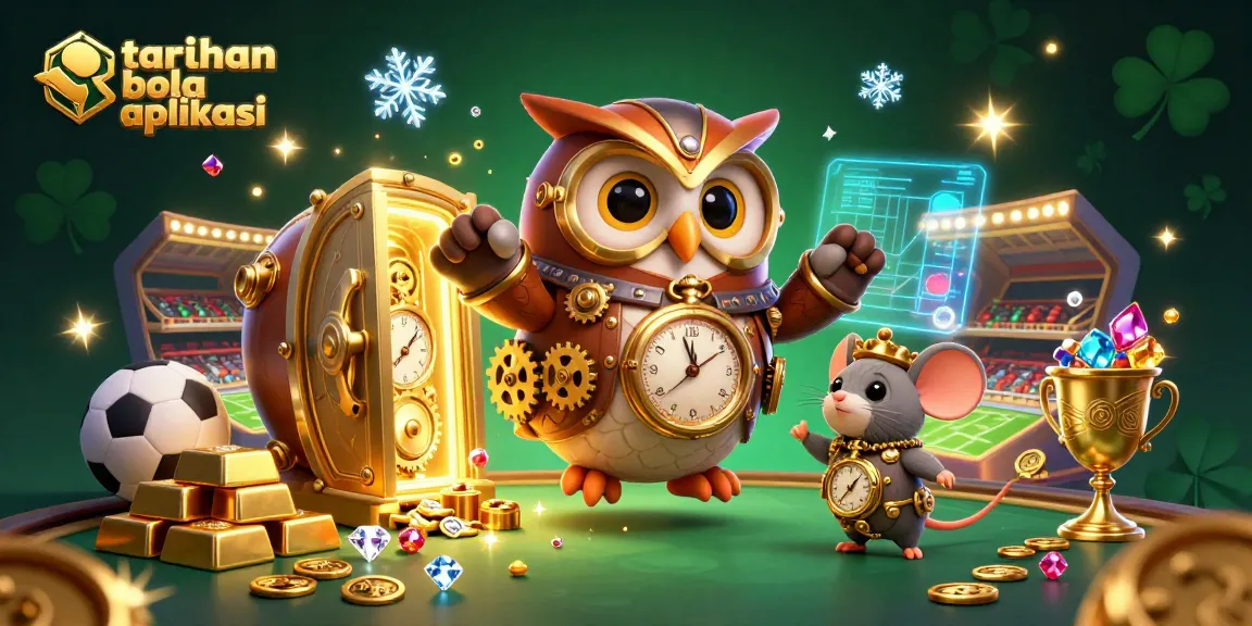 Experience taruhan bola aplikasi with a dynamic 3D illustration showcasing a betting adventure.